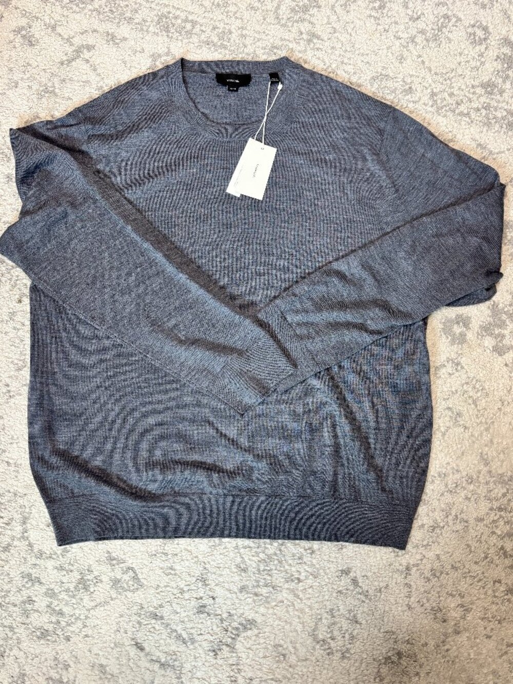 Vince Men's Wool Crewneck Sweater Gray Size XL NWT - Flaw